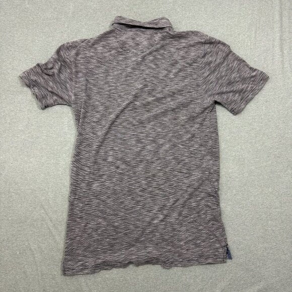 Faherty Indigo Dyed Polo Shirt Gray Casual Rugby Pocket Short Sleeve Youth Med - Picture 6 of 7
